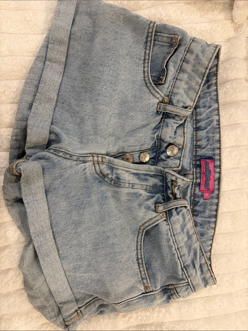 Wrangler Light Blue Denim Roll-Cuff Kids Shorts
